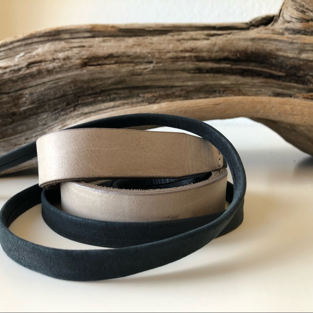 Anthropologie Color Block Skinny Wrap Belt